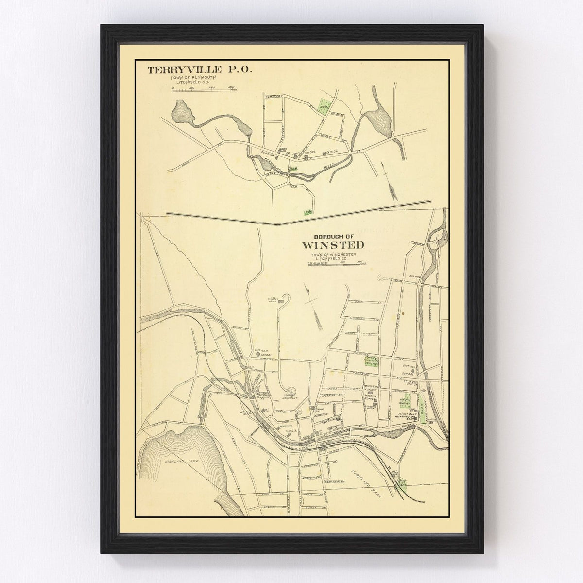 Terryville Vintage Map 1893