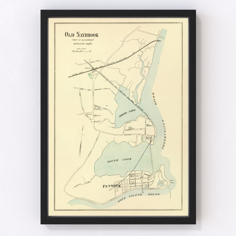 Old Saybrook Vintage Map 1893