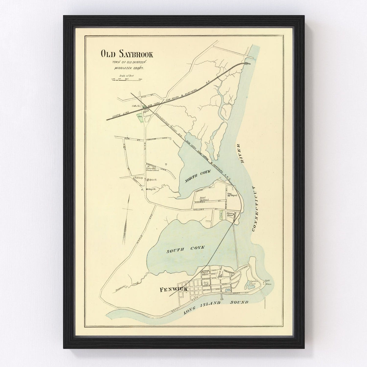 Old Saybrook Vintage Map 1893