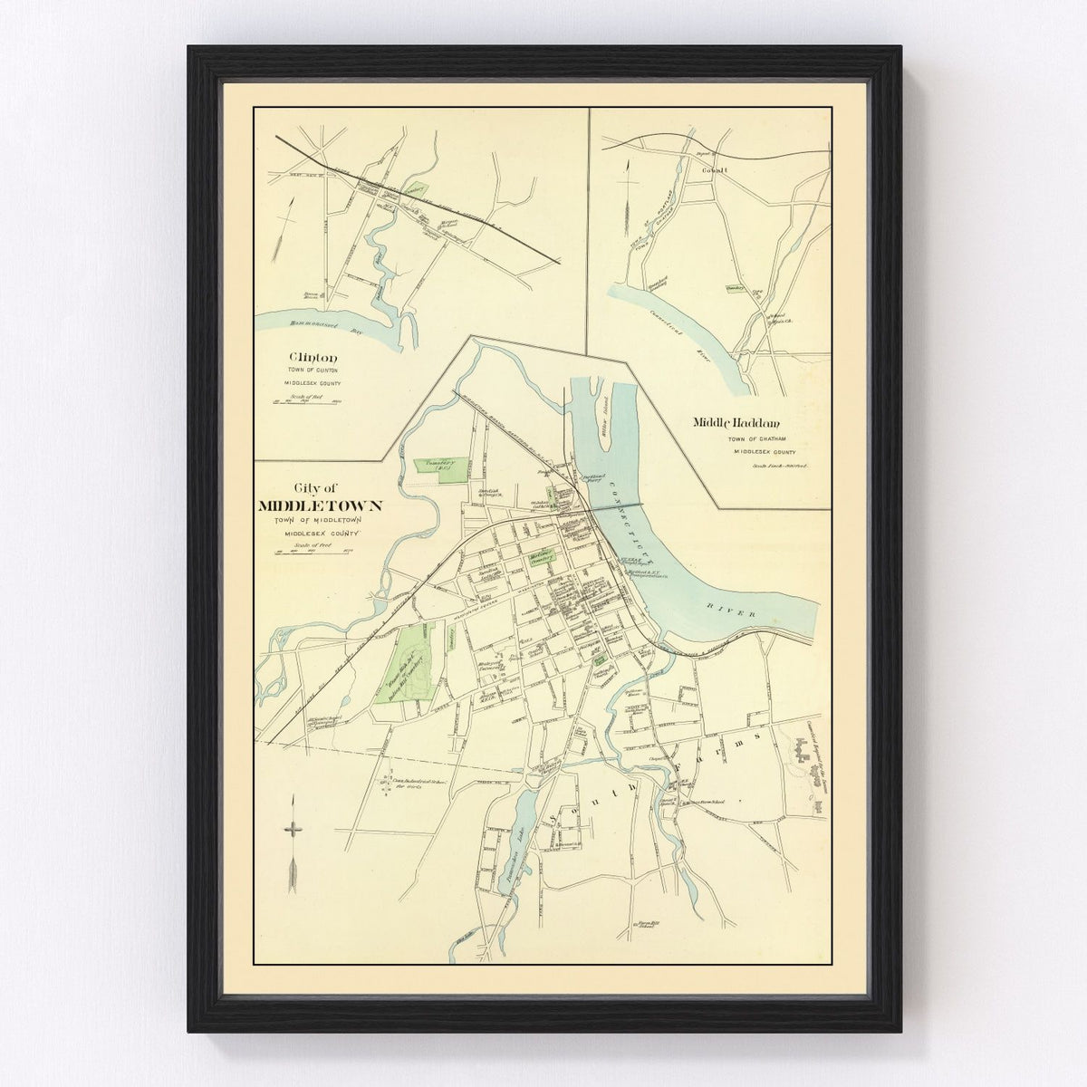 Clinton Vintage Map 1893