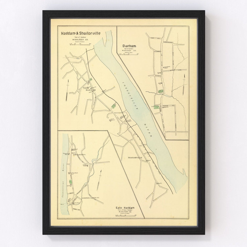 Haddam Vintage Map 1893