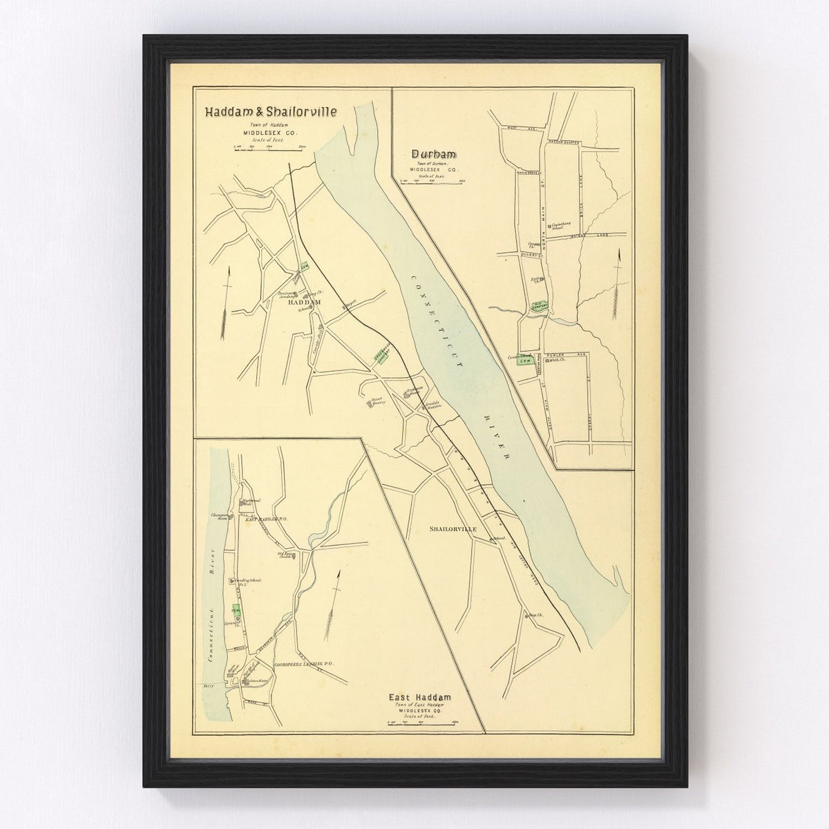 Haddam Vintage Map 1893