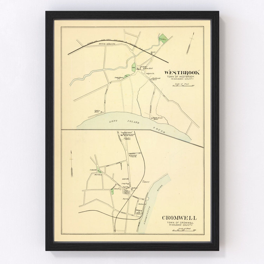 Cromwell Vintage Map 1893