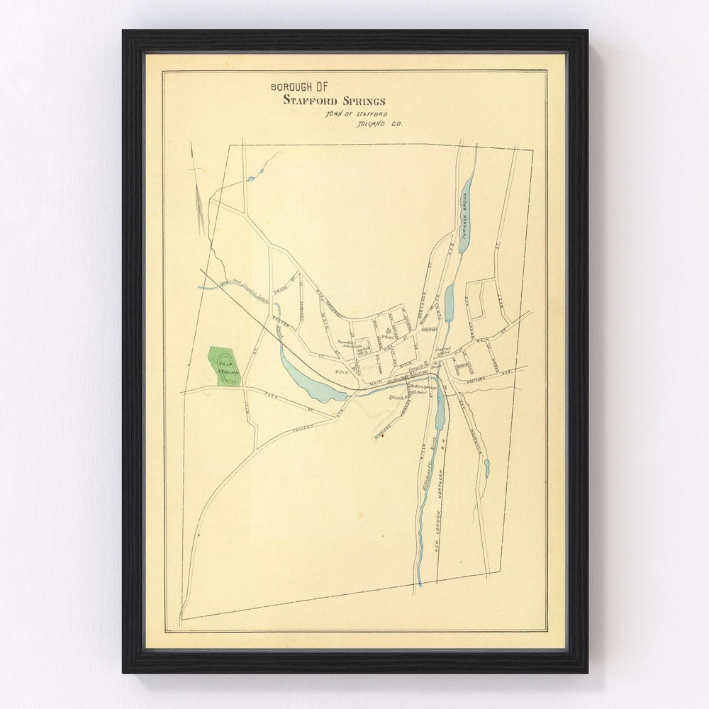 Stafford Springs Vintage Map 1893