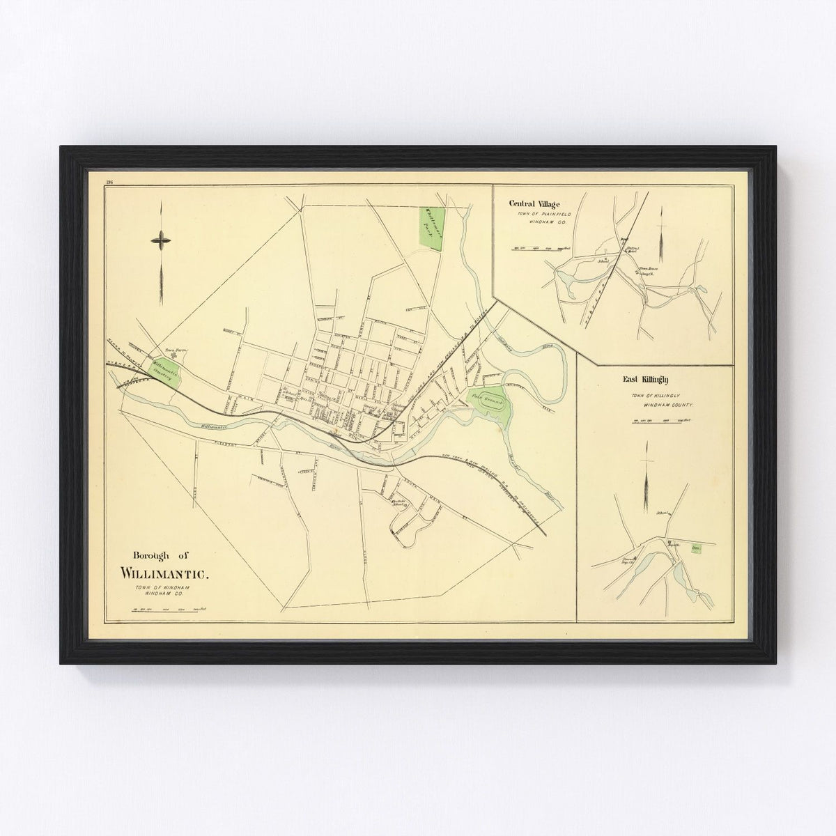 Central Village Vintage Map 1893