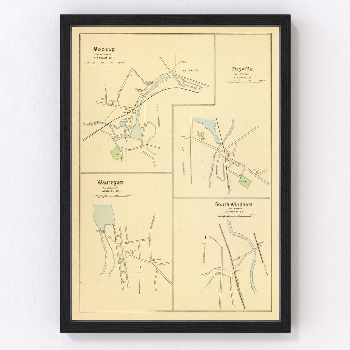 Dayville Vintage Map 1893