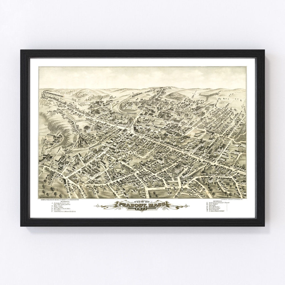 Peabody Vintage Map 1877