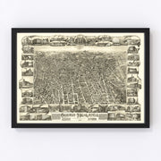Boston Highlands Vintage Map 1888