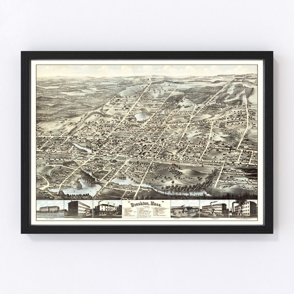 Brockton Vintage Map 1878