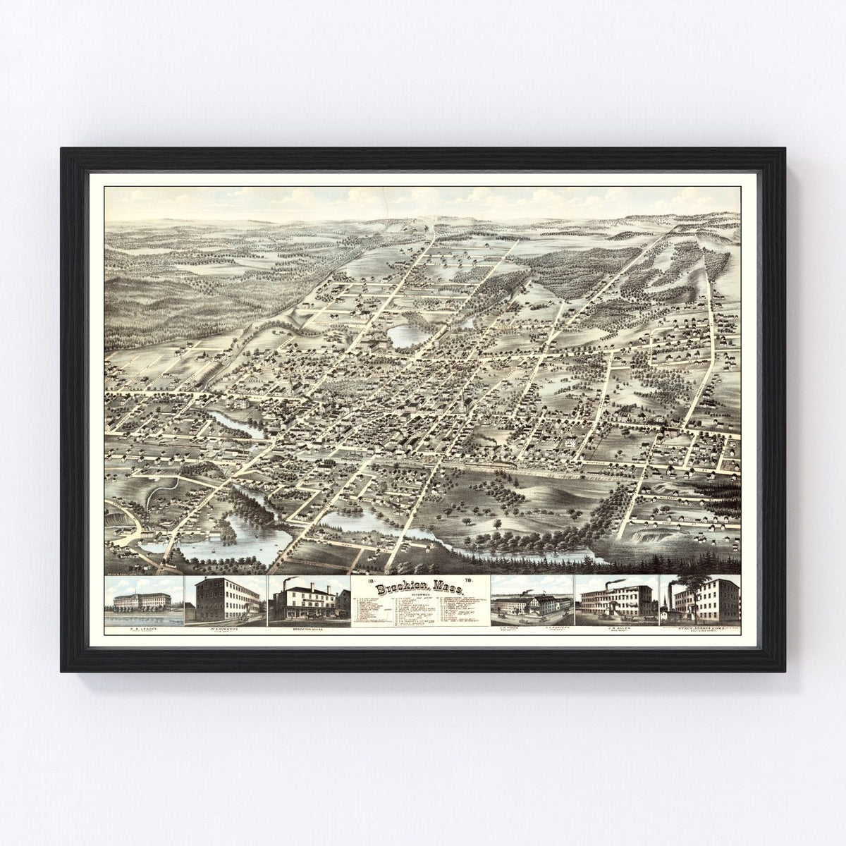 Brockton Vintage Map 1878