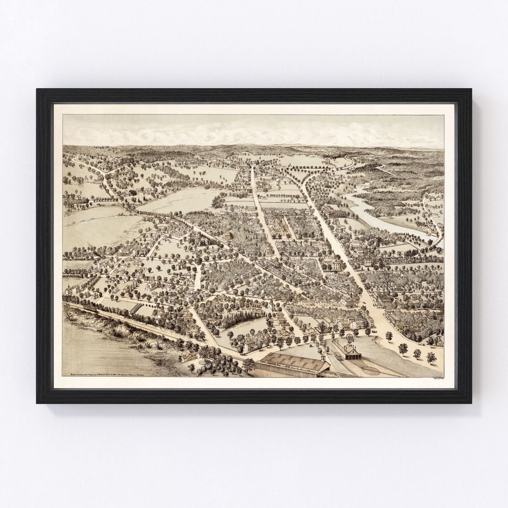 Dedham Vintage Map 1876