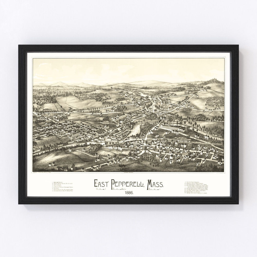 Pepperell Vintage Map 1886