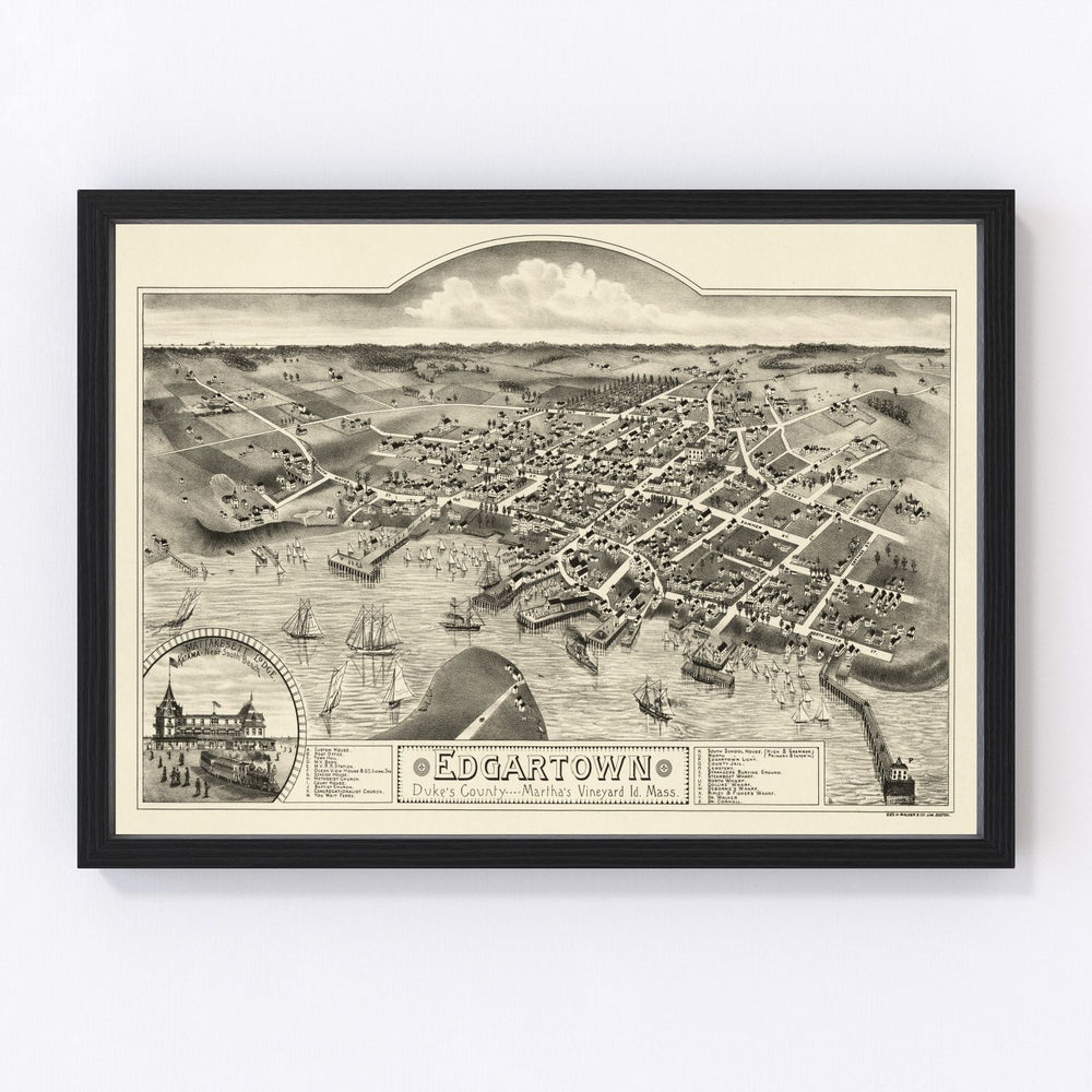 Edgartown Vintage Map 1886