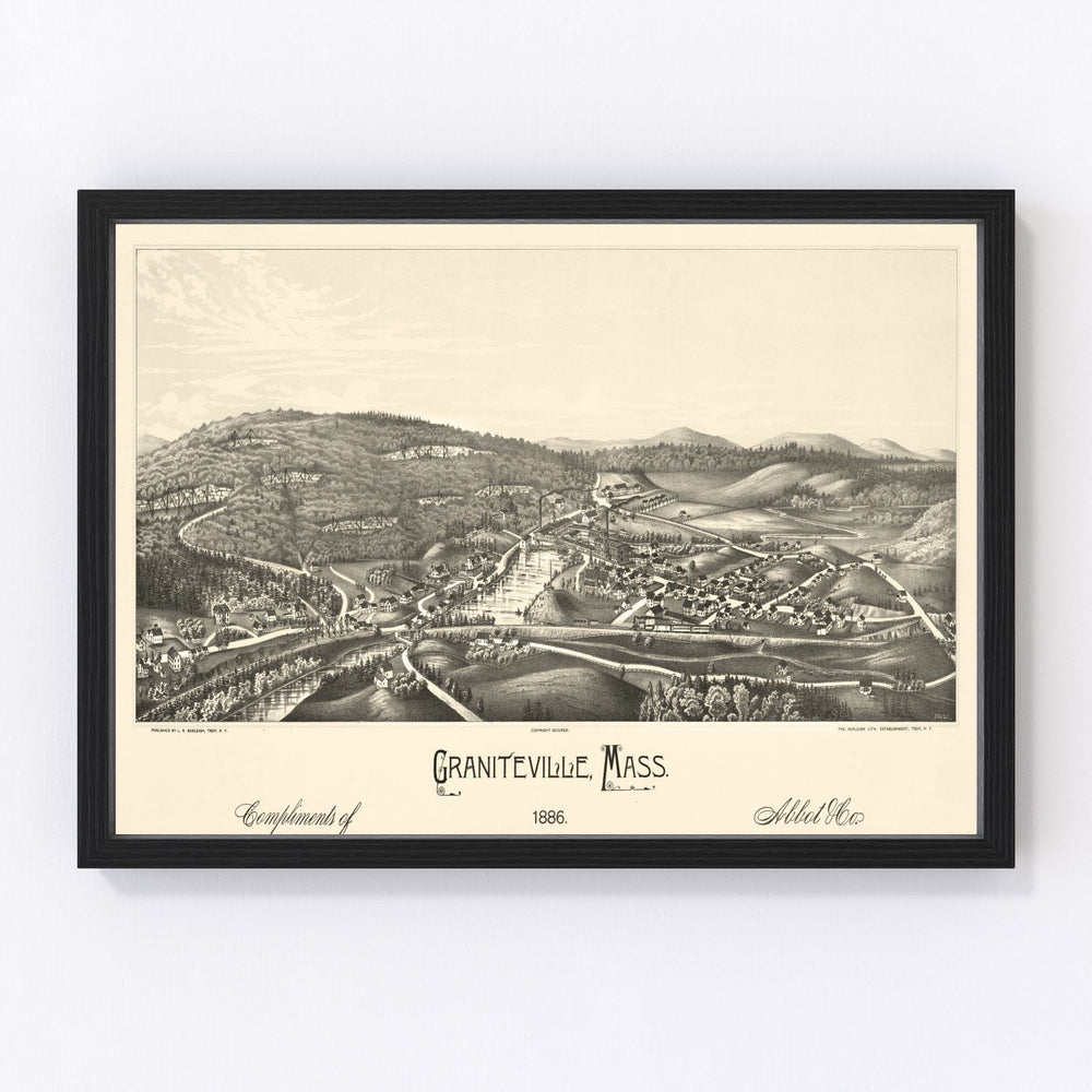 Graniteville Vintage Map 1886
