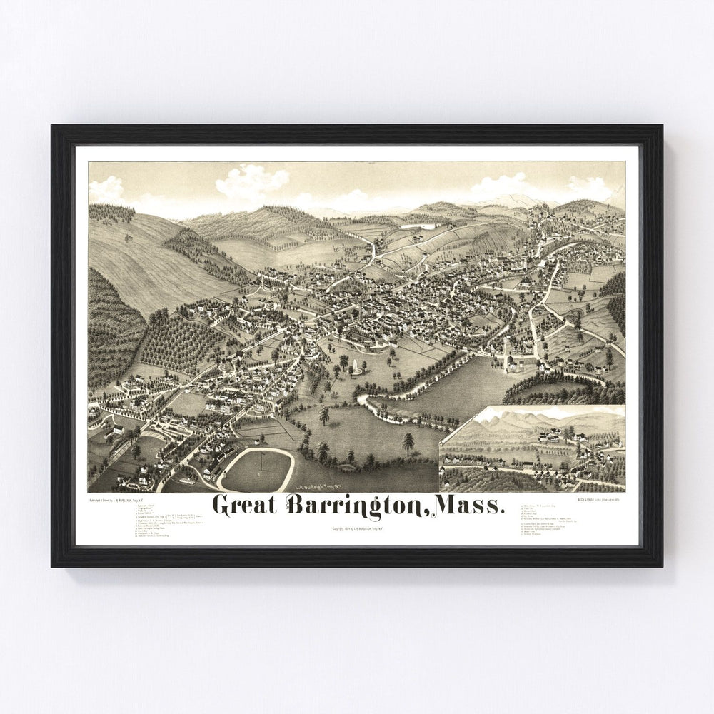 Great Barrington Vintage Map 1884