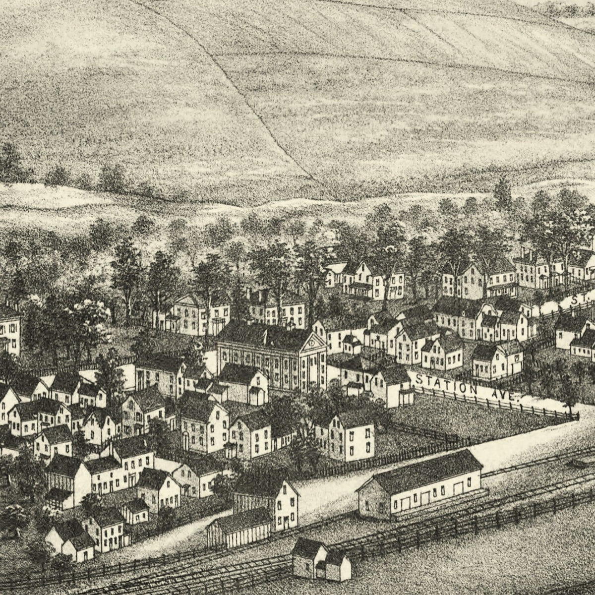Restored historic details from the 1886 city map of Groton, Massachusetts