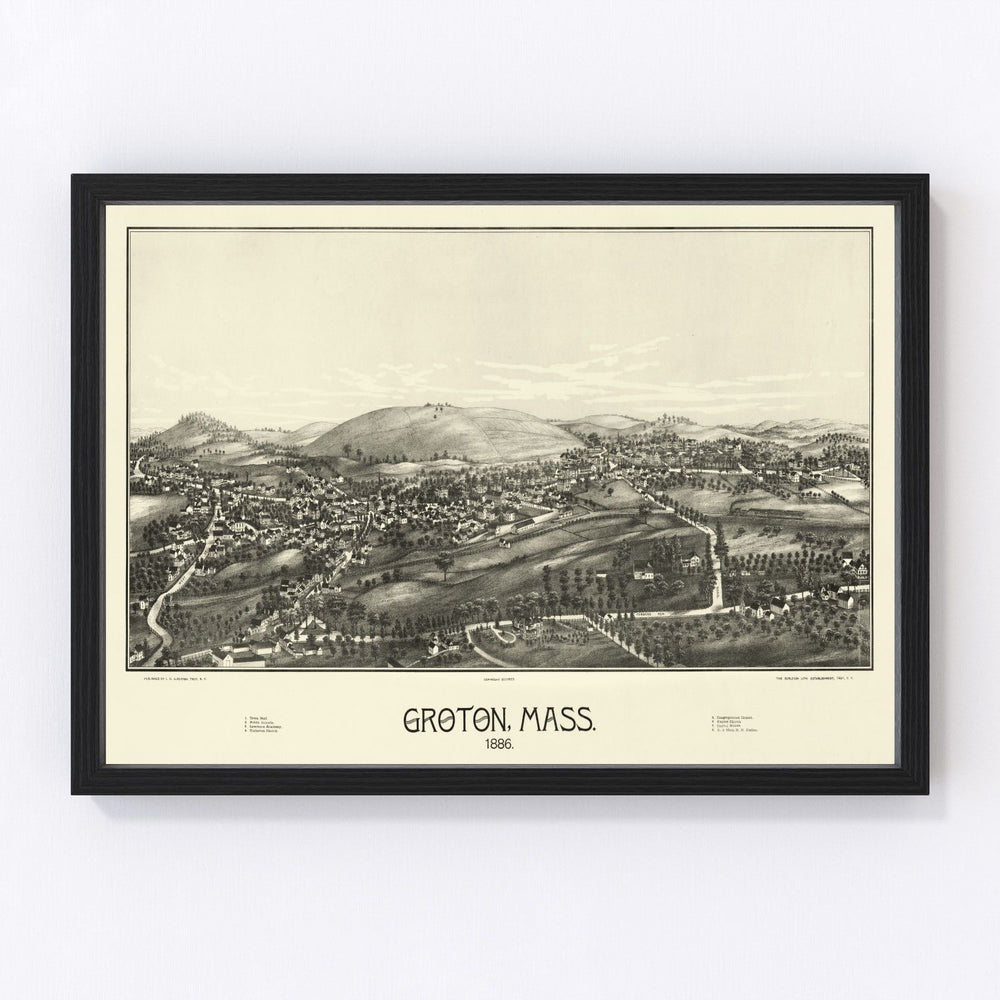 Groton Vintage Map 1886