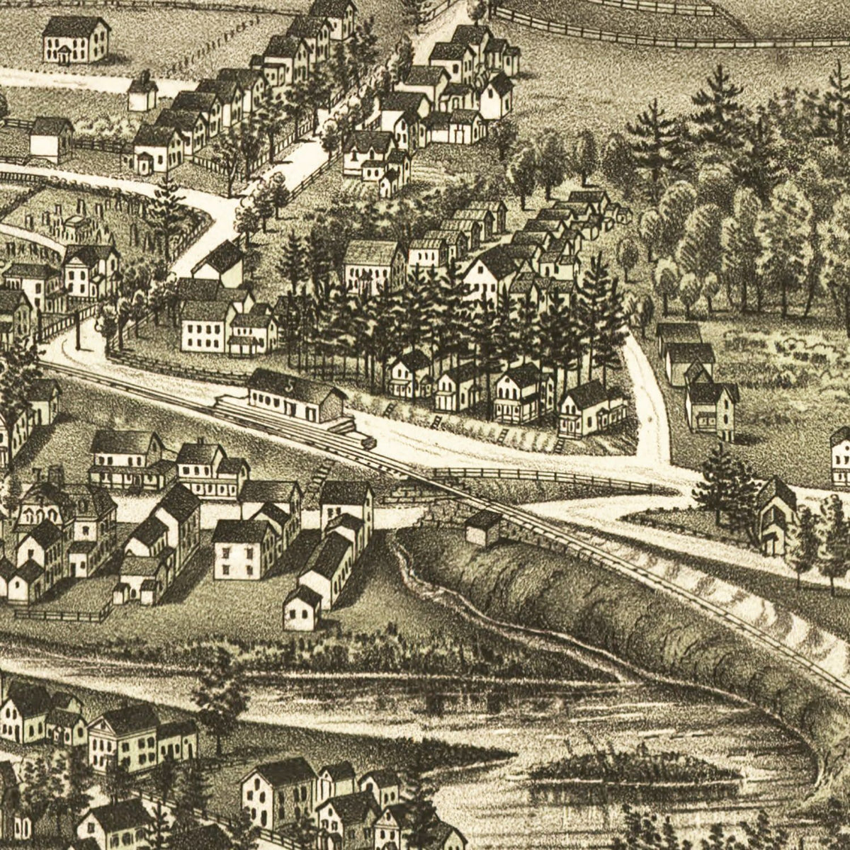 Restored historic details from the 1886 city map of Haydenville, Massachusetts