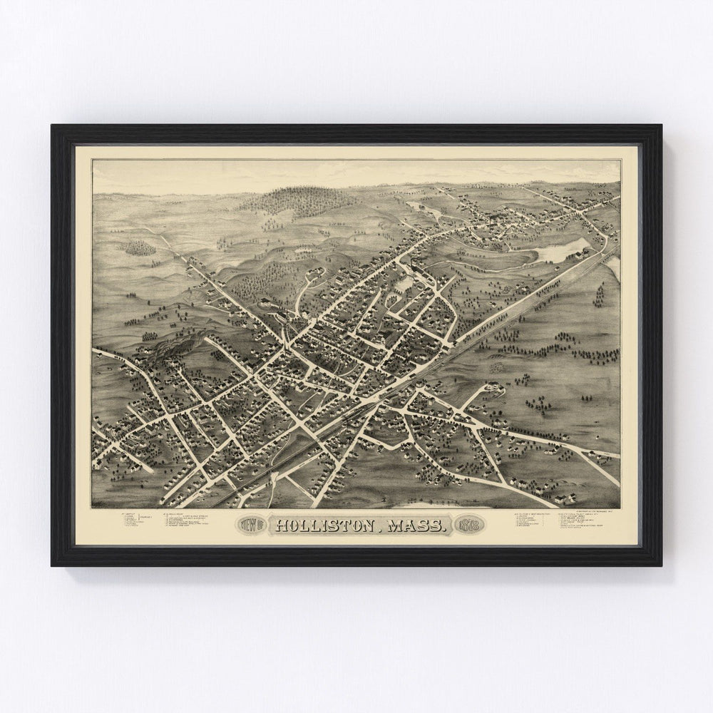 Holliston Vintage Map 1878