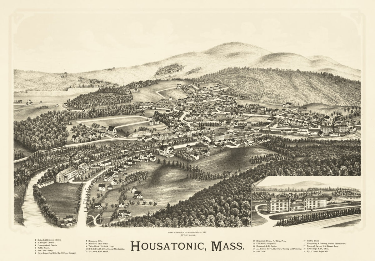 Preview of Vintage Map of Housatonic, Massachusetts 1890