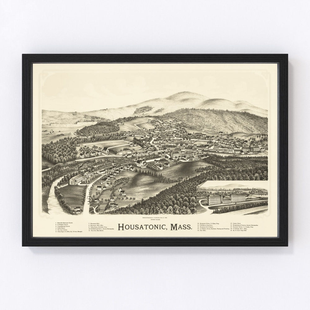 Housatonic Vintage Map 1890