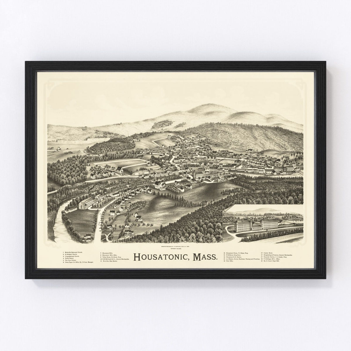 Housatonic Vintage Map 1890