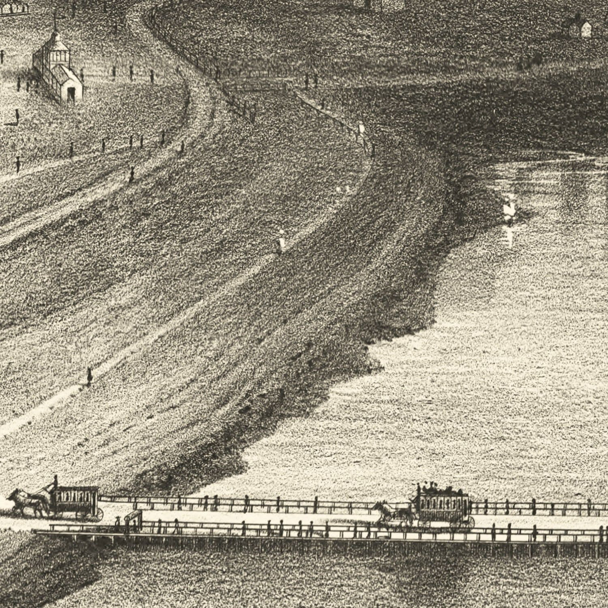 Restored historic details from the 1879 city map of Nantasket Beach, Massachusetts