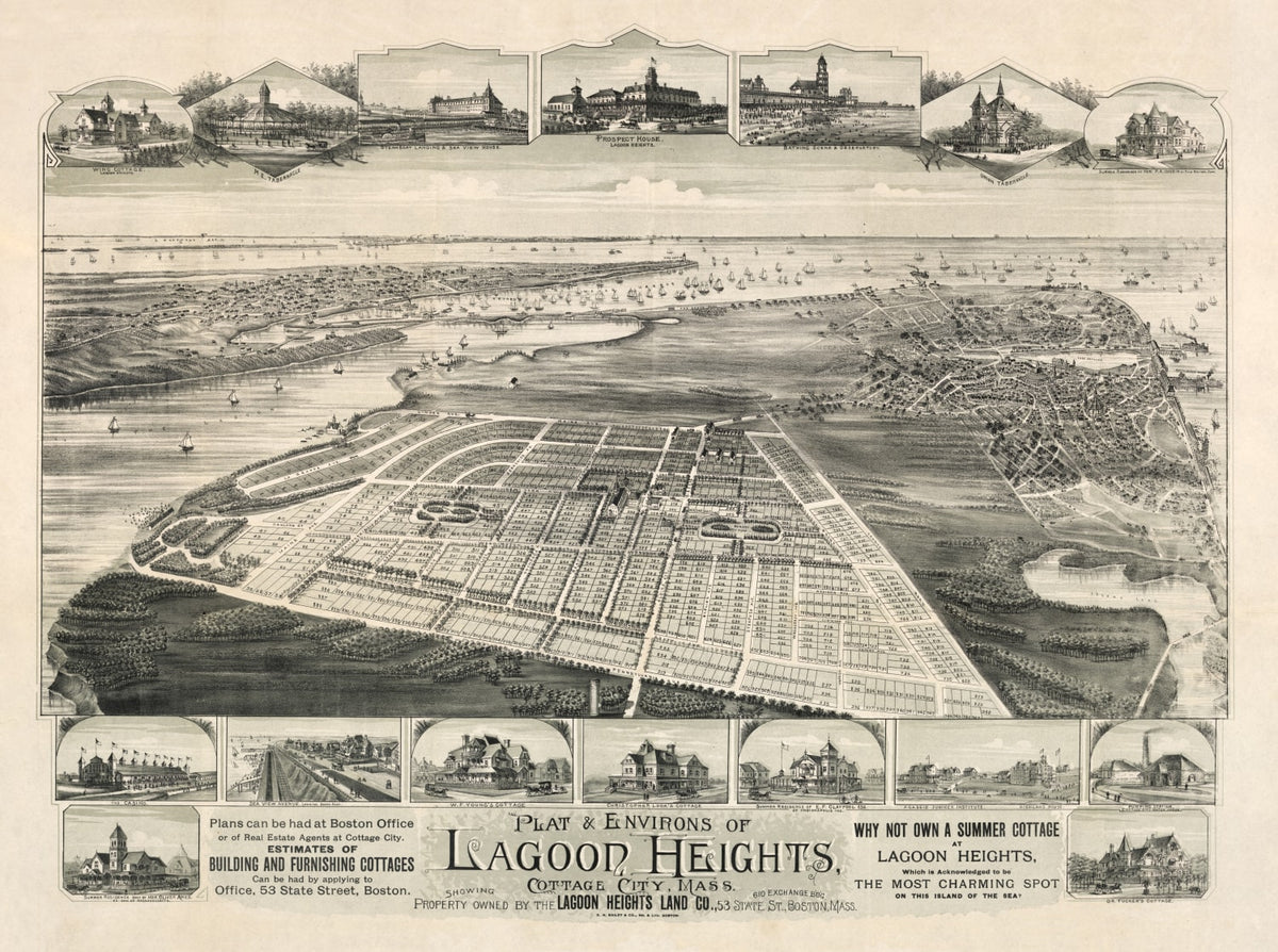 Preview of Vintage Map of Lagoon Heights, Massachusetts 1880