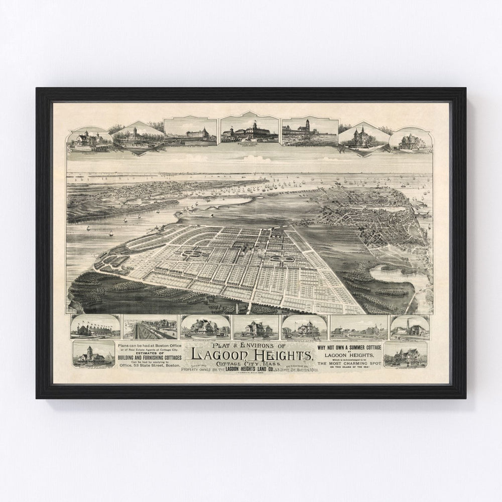 Lagoon Heights Vintage Map 1880