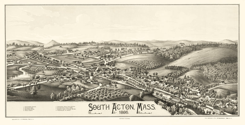 Size comparison using Vintage Map of South Acton, Massachusetts 1886