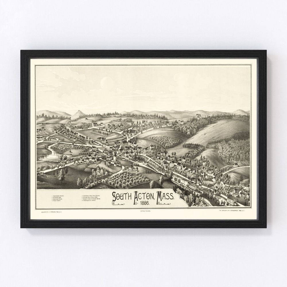 South Acton Vintage Map 1886