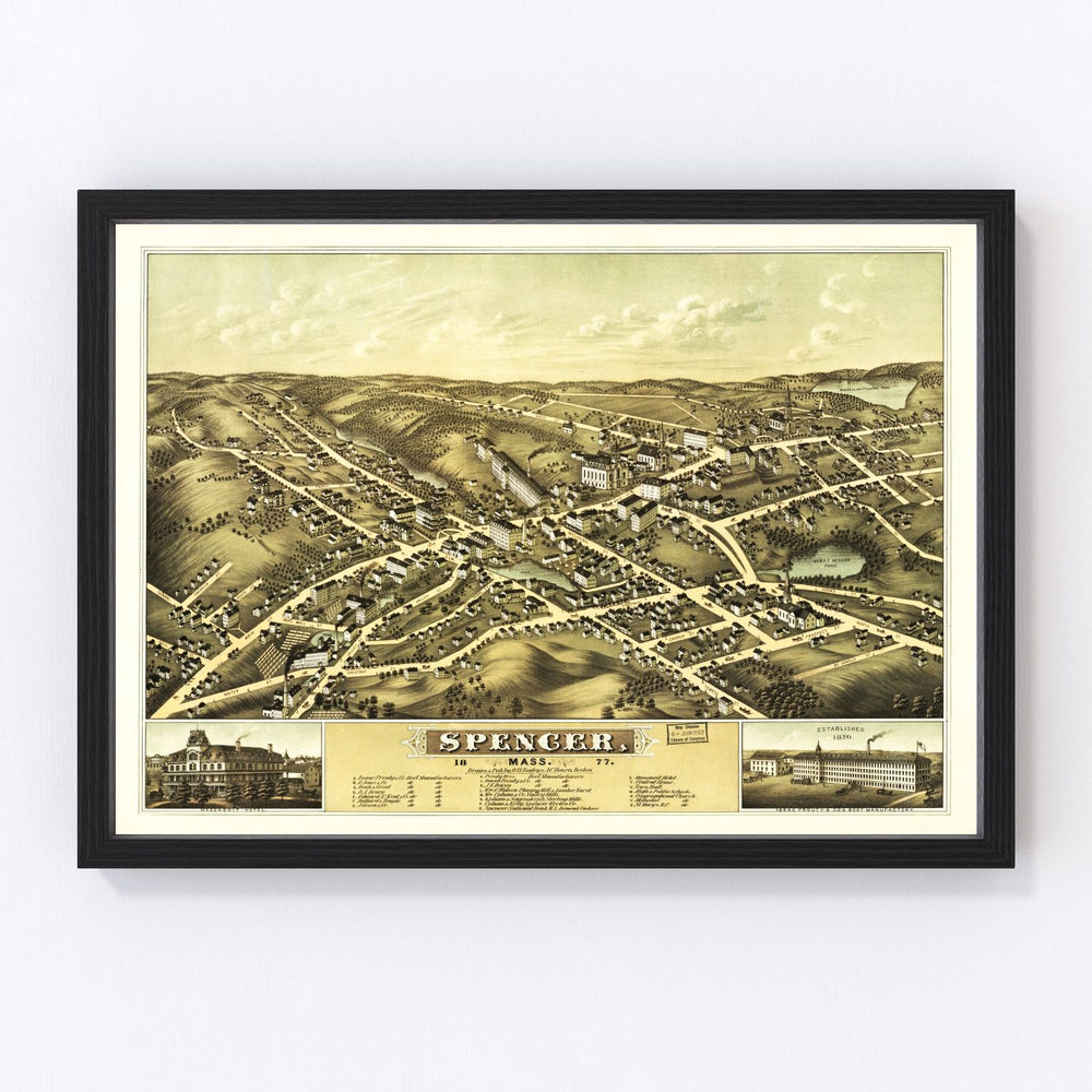 Spencer Vintage Map 1877