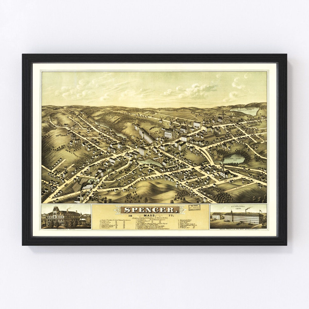 Spencer Vintage Map 1877