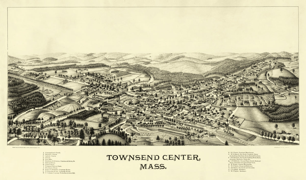 Preview of Vintage Map of Townsend Center, Massachusetts 1889