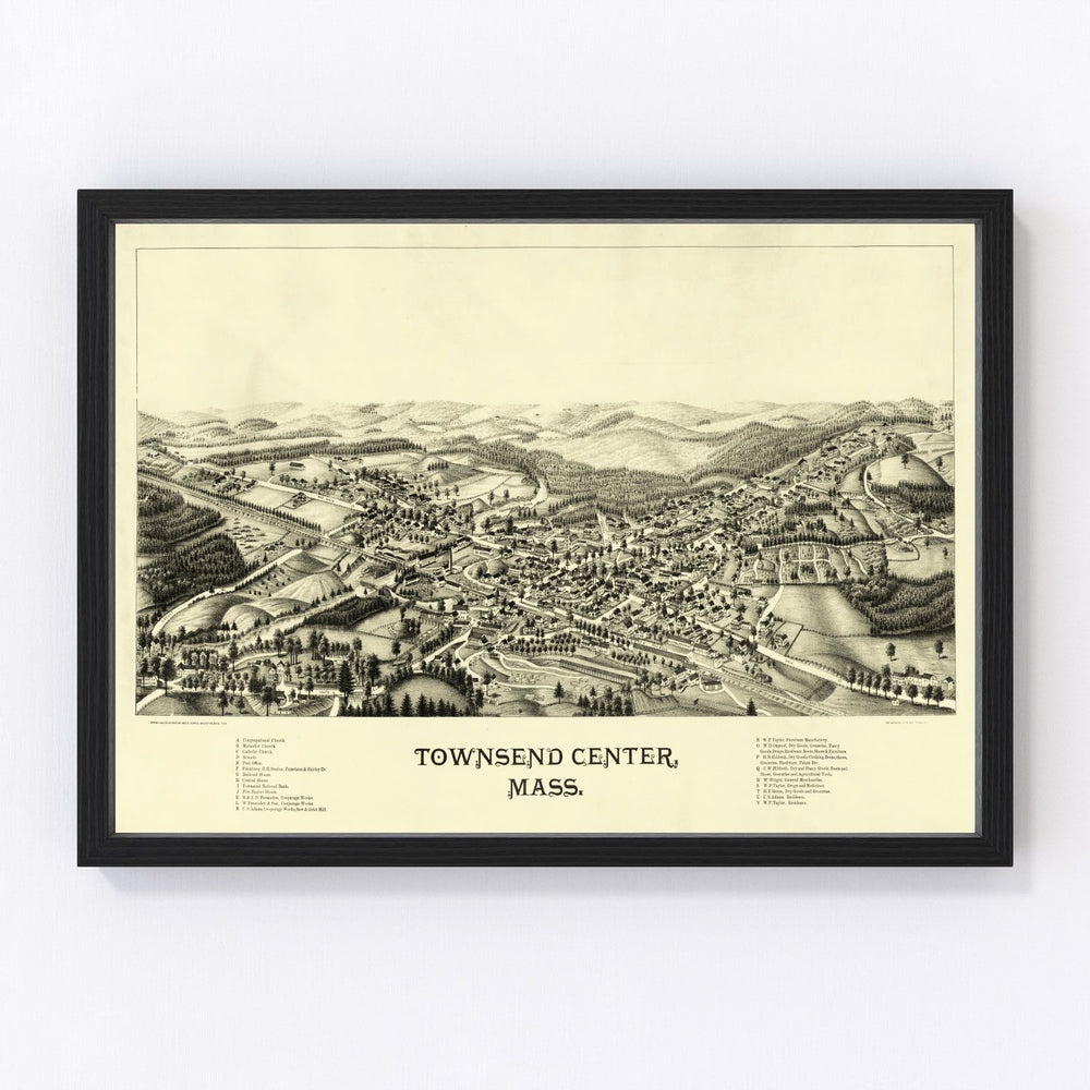 Townsend Center Vintage Map 1889