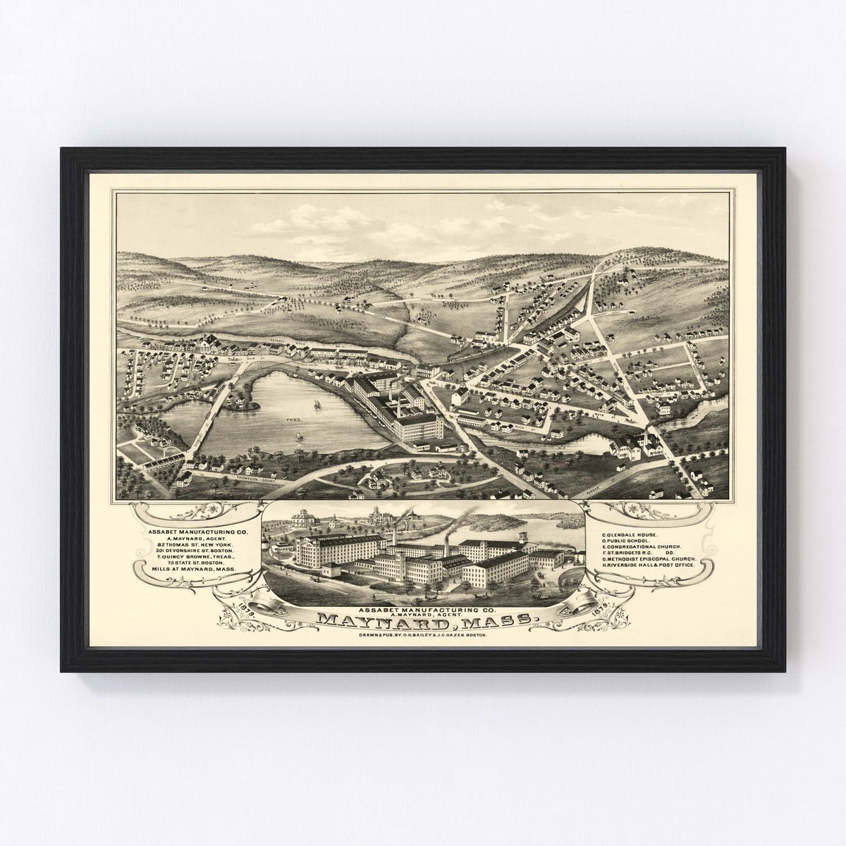 Maynard Vintage Map 1879
