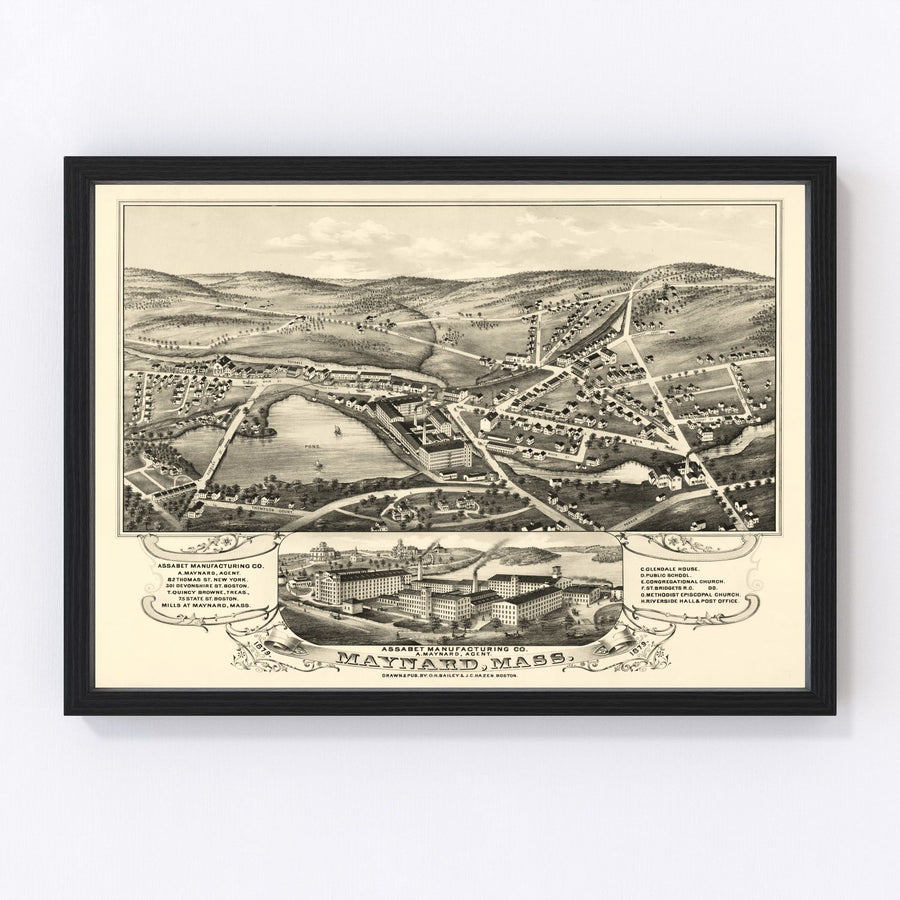Maynard Vintage Map 1879
