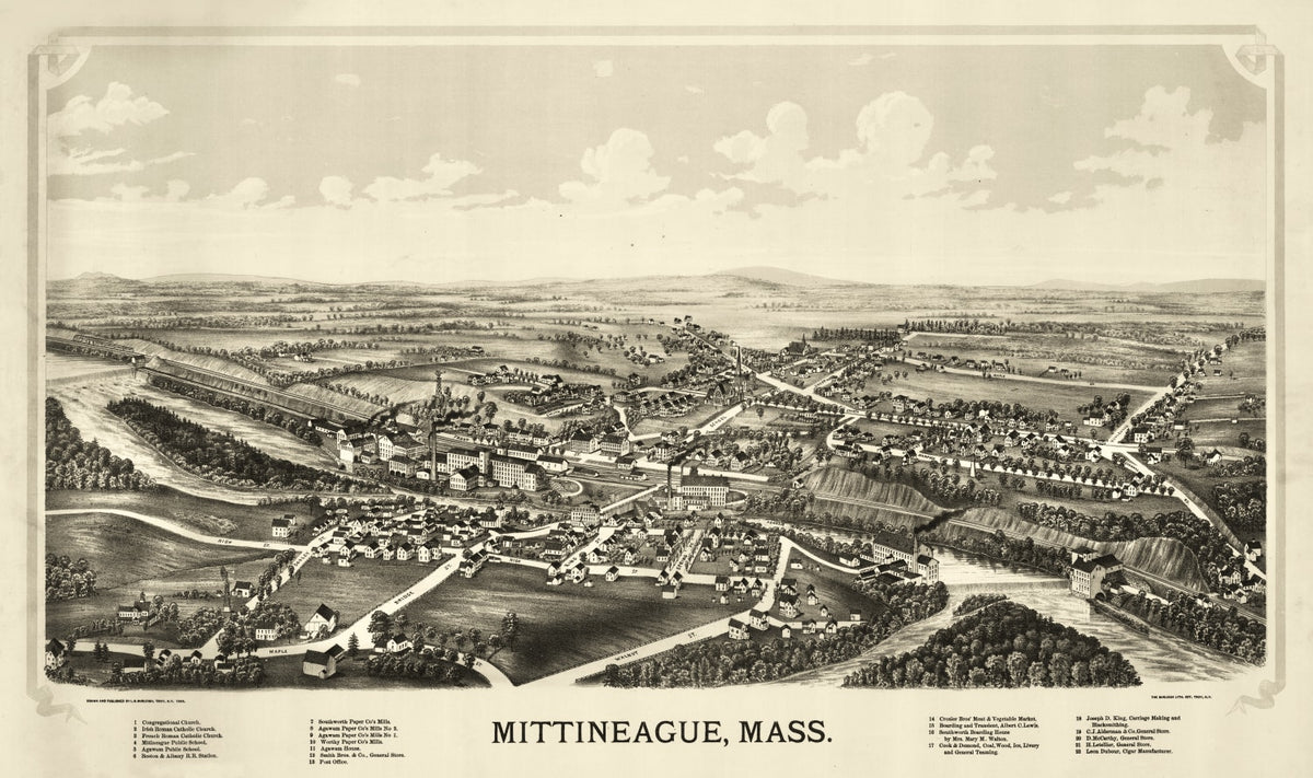 Preview of Vintage Map of Mittineague, Massachusetts 1889