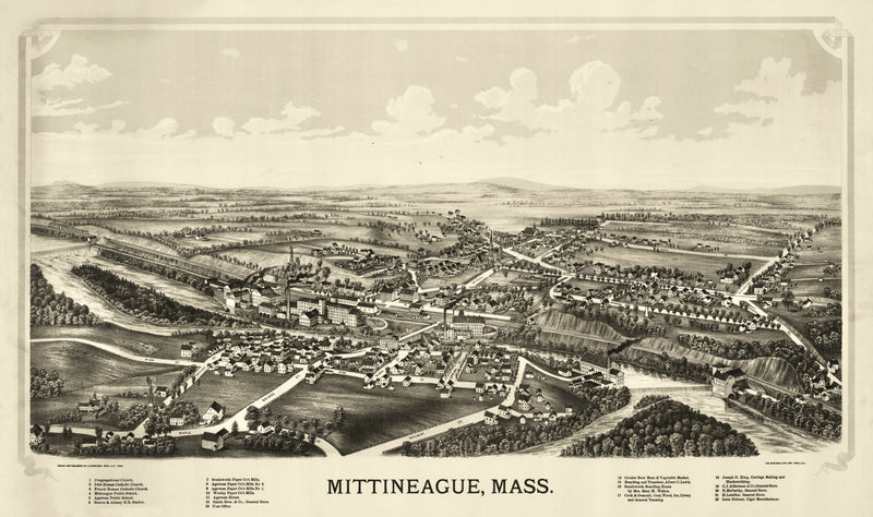 Size comparison using Vintage Map of Mittineague, Massachusetts 1889
