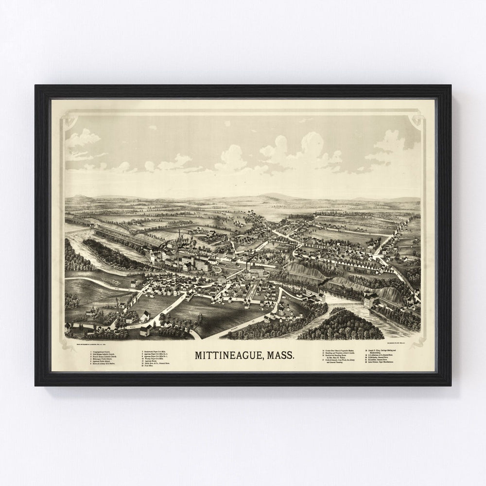 Mittineague Vintage Map 1889
