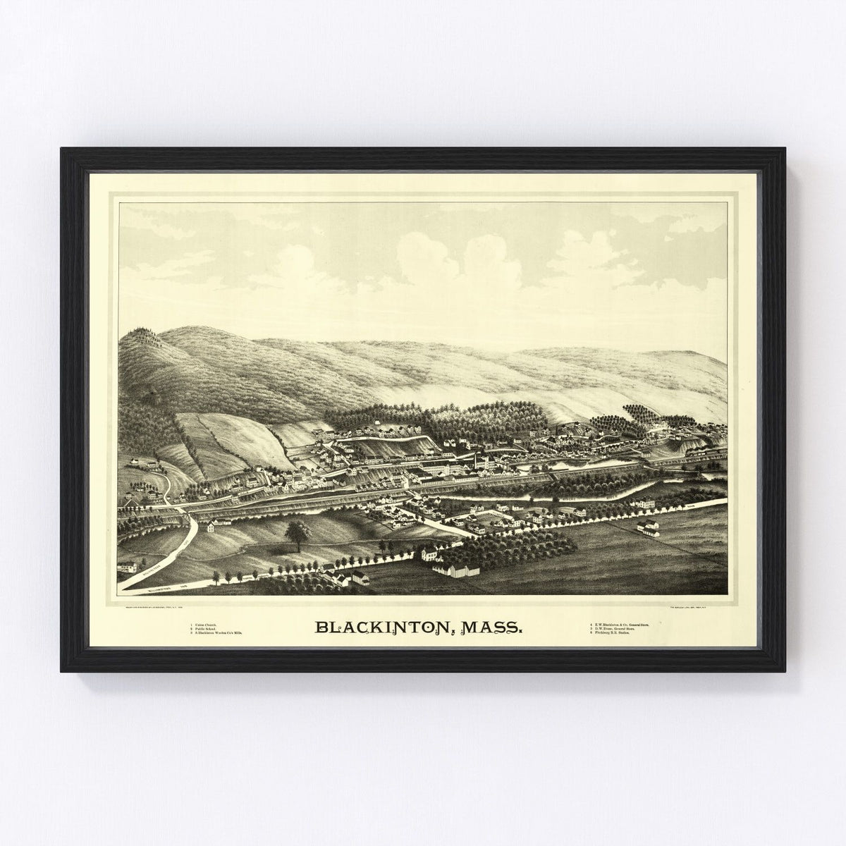 Blackinton Vintage Map 1889