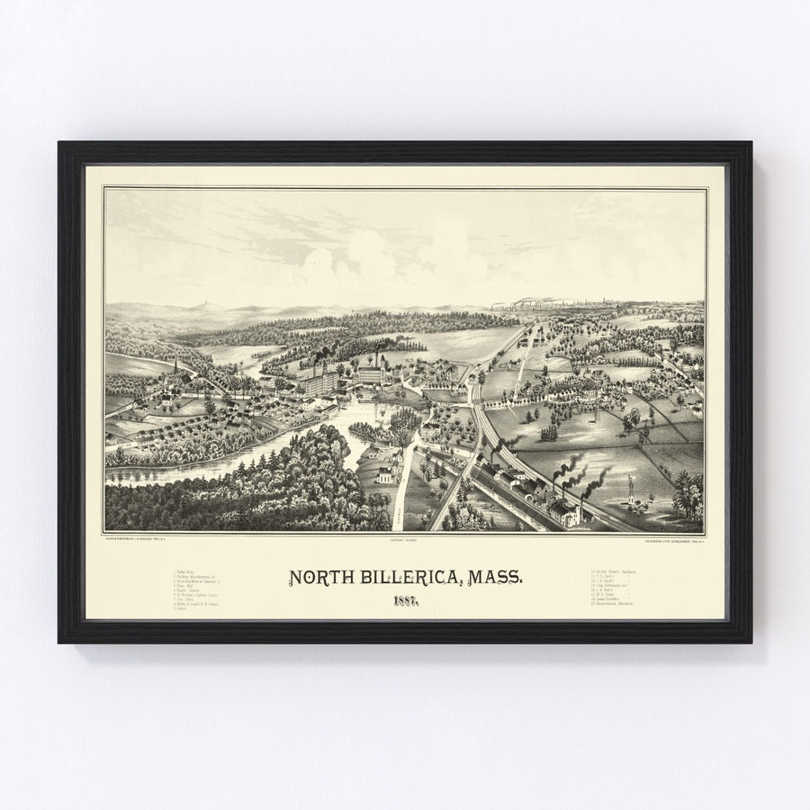 North Billerica Vintage Map 1887
