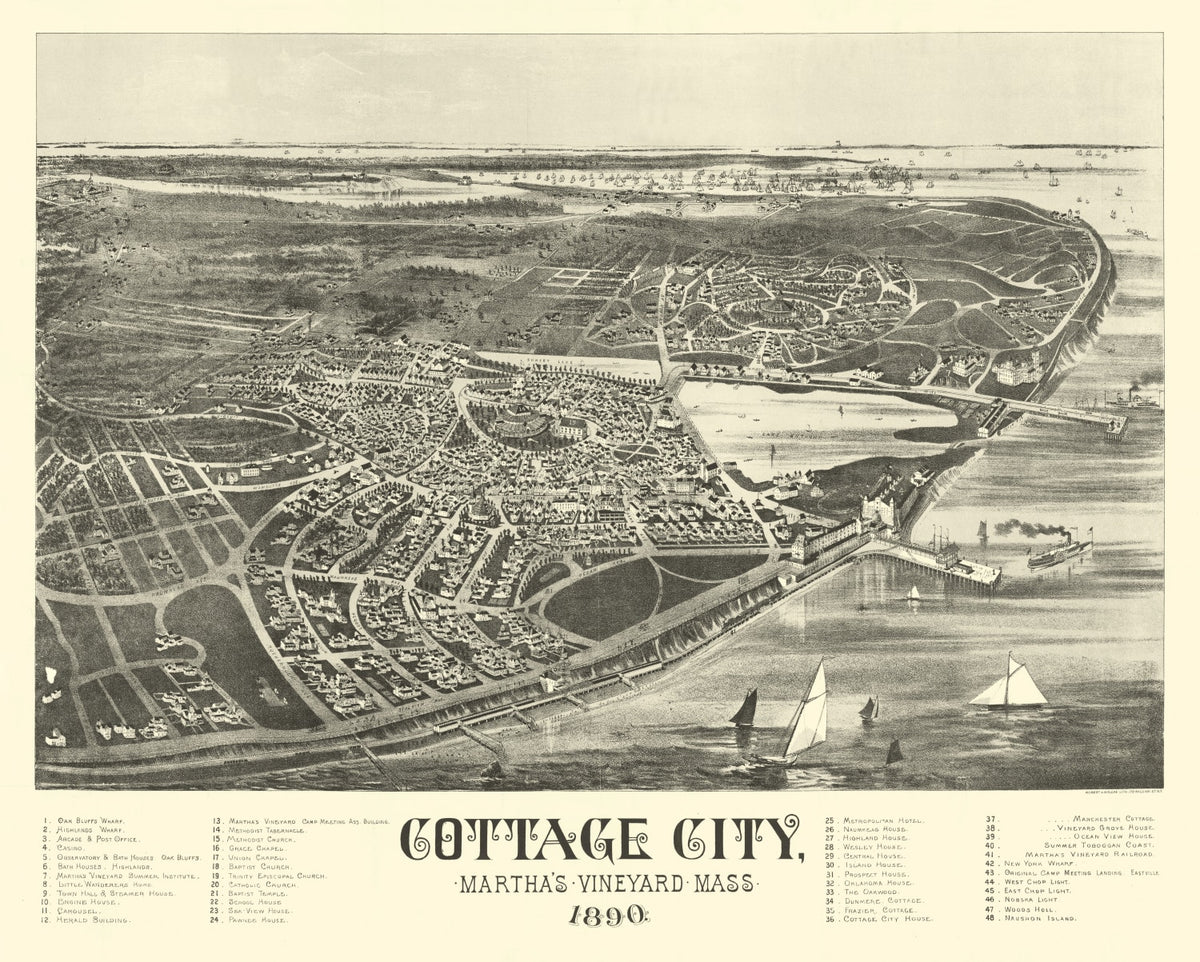 Preview of Vintage Map of Cottage City, Massachusetts 1890