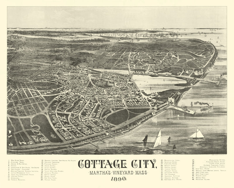 Size comparison using Vintage Map of Cottage City, Massachusetts 1890