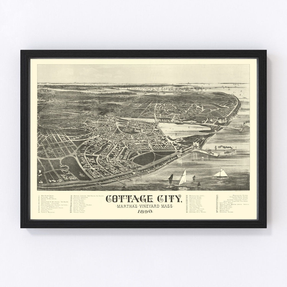 Cottage City Vintage Map 1890