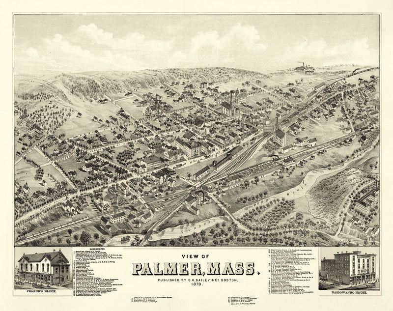 Size comparison using Vintage Map of Palmer, Massachusetts 1879