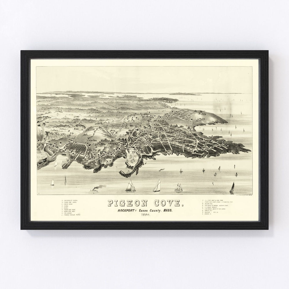 Pigeon Cove Vintage Map 1886