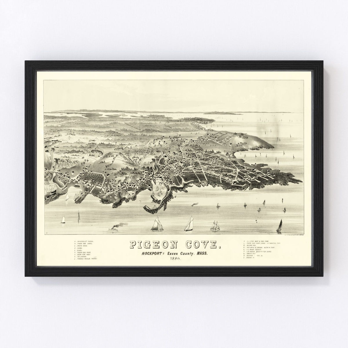 Pigeon Cove Vintage Map 1886