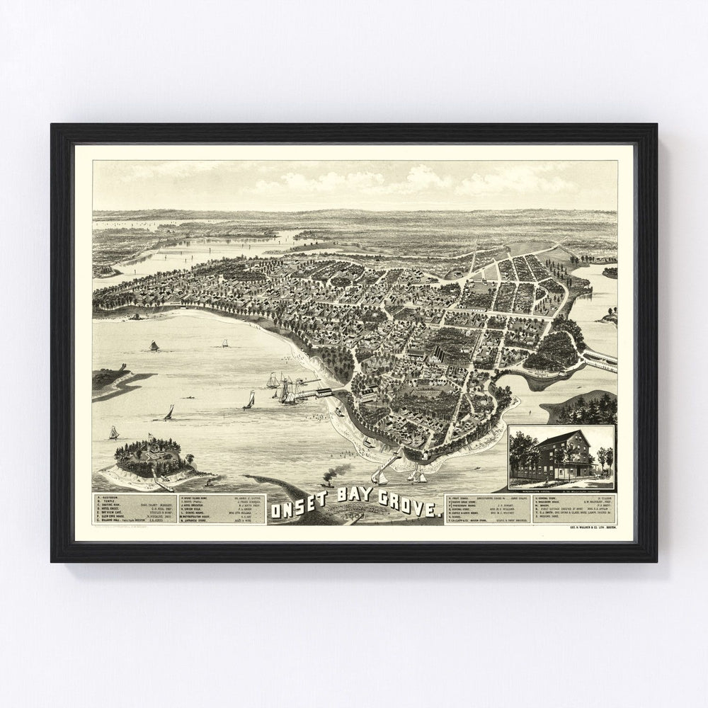 Onset Bay Grove Vintage Map 1885