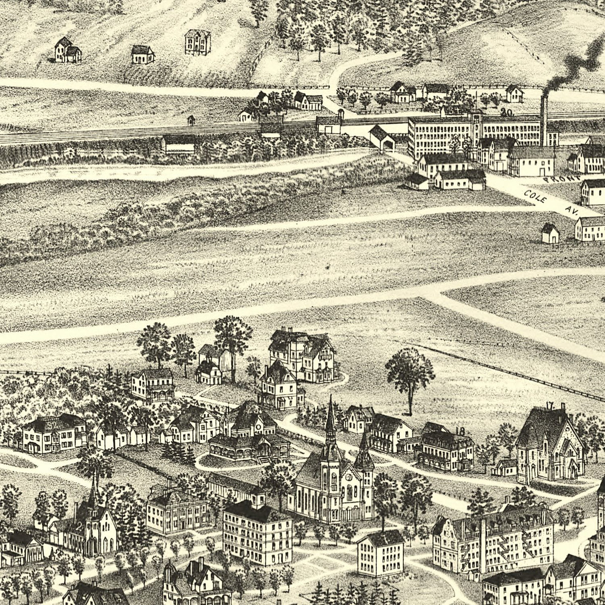 Restored historic details from the 1898 city map of Williamstown, Massachusetts